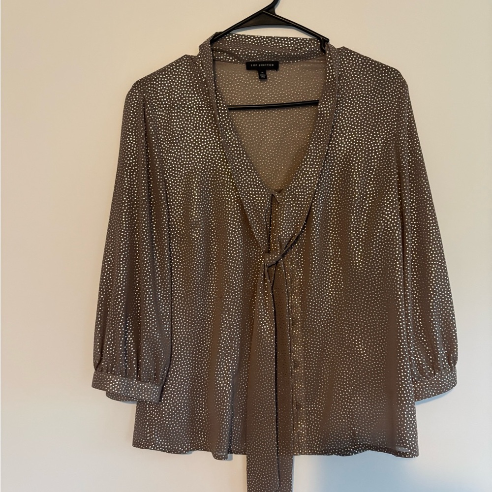 The Limited Brown Polka Dot Blouse